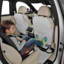TAIKOO Seat Back Protector + Large Capacity Pocket Storage Organizer,Preventing the Impact of Children Stepping on the Seat Backrest (Cream White)