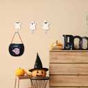 Weysat 4 Pcs Halloween Ghost Wall Hooks White Ghost Key Holder for Wall Decor Spooky Bathroom Decorative Hook Hangers for Halloween Living Room Bathroom