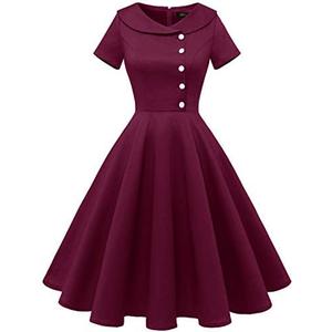 Wedtrend Women's 1950s Vintage Audrey Hepburn Style Cocktail Swing Dresses M