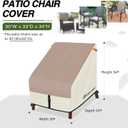 Porch Shield Patio Chair Covers -Waterproof Outdoor Lounge Deep Seat Lawn Chair Cover - 30W x 33D x 34H inch, Light Tan & Khaki