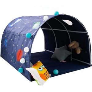 Children's Cabin Bed Tunnel Tent for 90-100cm in Width Loft Bed Bunk Tent,Fabric, Blue, Single