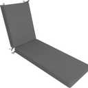 Favoyard Outdoor Lounge Chair Cushion 72x21x3 in Rainproof Color Fade-Resistant & Removable Cover Patio Chaise Lounge Cushion with High Resilience Insert Straps Hidden Zipper for Pool Lounge Chairs (Grey)