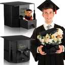 Chunful 3 Pcs Graduation Flower Boxes 2025 Graduation Cap Gift Boxes with Drawer Double Layers Graduate Candy Treat Cases Grad Floral Centerpieces Container for Class of 2025 Party Favor Supplies