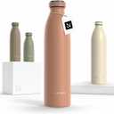 LARS NYSM Stainless Steel Insulated Water Bottle 12oz 17oz 25oz 34oz 51oz | Insulated Thermo Flask for Hot and Cold Beverages | Leakproof Drinking Bottle (Blush Rose, 25.4oz)