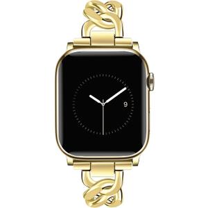 JR.DM Gold Watch Bands for Women Compatible with Apple Watch Band 38mm 40mm 41mm 42mm (S10) Adjustable Metal Band Cowboy Steel Single Chain Bracelet for iWatch Series 10/9/8/7/6/5/4/3/2/1/SE (No Case)