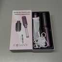 Cordless Curling Iron Brush, 8000mAh, 4 Temp Setting, 1/1.5 inch 2 in 1 Portable Mini Travel Hot Comb,Rechargeable Hair Curler Cordless with 200 Million Negative Ions, Dual Voltage for Travel