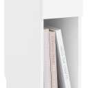 SoBuy Narrow Nightstand with Charging Station, Slim Bedside Table with Drawers, USB & Type-C Ports for Dorm Bedroom and Living Room, White, FBT111-E-WN