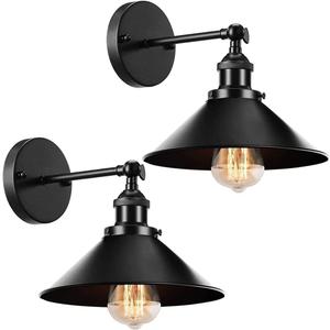 BRIGHTESS Industrial Vintage Wall Sconces Lighting Set of Two for Bedroom Kitchen Bathroom, 240 Degree Adjustable Rustic Antique Gooseneck Wall Lamp Fixture (HARDWIRE X 2 Packs)