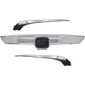 SecosAutoparts Chrome Front Upper Grille Molding Trim Compatible with Honda Accord Sedan 2018 2019 2020 Replace# 71122TVAA01 71122-TVA-A01
