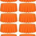 fani 10 Packs Orange Round Tablecloth - 120 Inch, Polyester