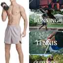 Men's Running Athletic Shorts 5 inch Quick Dry Workout Short Tennis Gym Shorts with Zipper Pockets (Medium, Light Gray)
