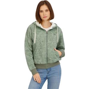 Billabong Women's Full Zip Oversized Sherpa Lined Hoodie Jacket (Green, XL)