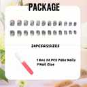 4 x IMSOHOT Short Square Press on Nails Blue Flower Fake Nails with Design Summer Floral Glue on Nails Glossy Reusable Full Cover Squoval Artificial False Nails for Women Girls 24Pcs