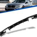 Gloss Black Rear Diffuser FIT 2012–2018 BMW 3 Series F30/F31 330i 335i 340i M Sport – M-Tech Single Muffler Dual Out Bumper Lower Lip – Exterior Styling Upgrade