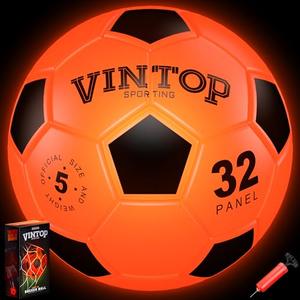 HIEMAO Glow in The Dark Soccer Ball for Kids Boys Ages 8-12 15, Light Up LED Soccer Ball Toys with Pump for Indoor/Outdoor, Fun Gift for Teens Christmas Birthday, Size 5 Night Sports Gear Games