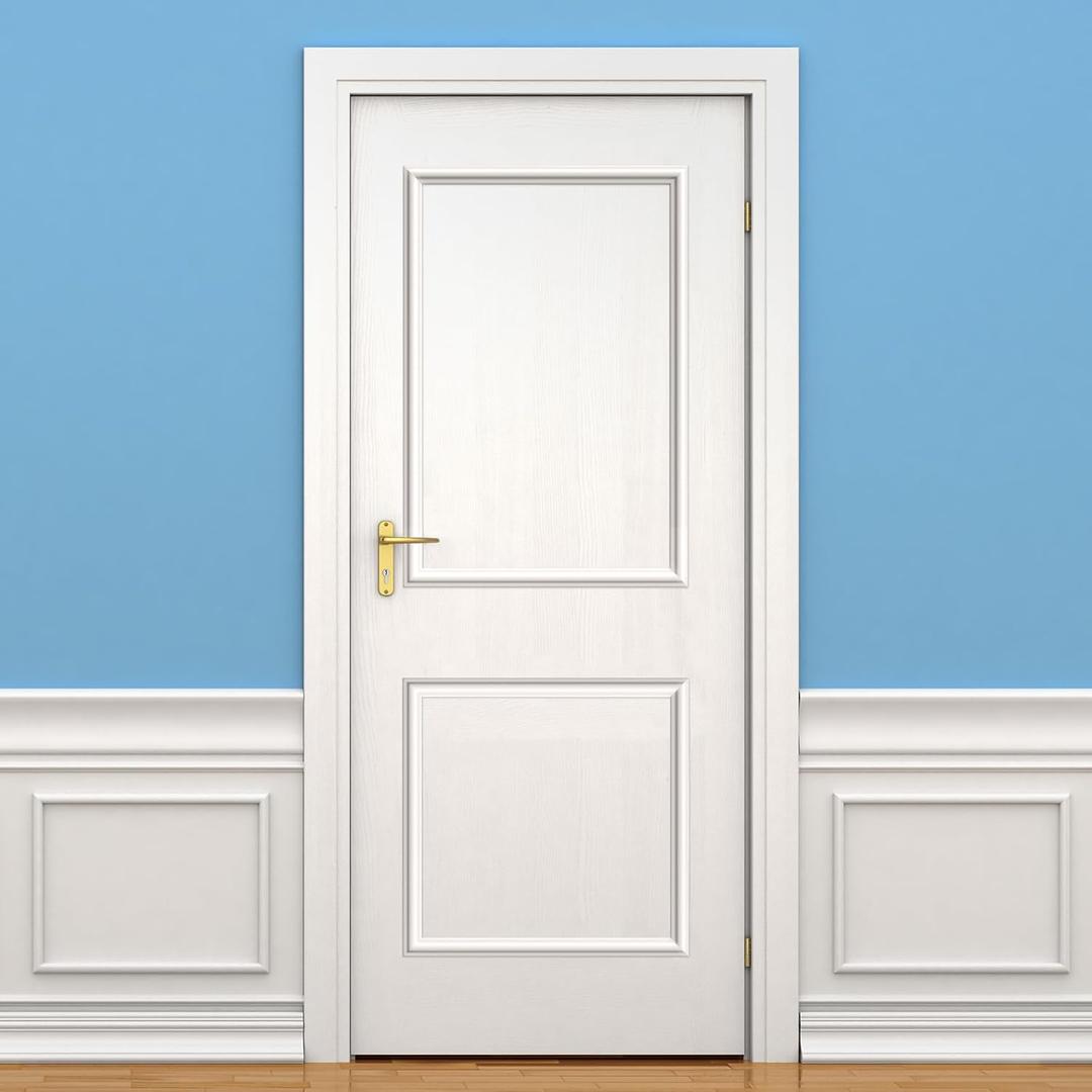 1 Set Peel and Stick Door Moulding Trim Kit Premade Wall Moulding Panels Flexible Self Adhesive 3D Wainscoting Panels for Mirror Window Frame Decor, Top 22" x 36" and Bottom 22" x 24"