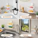 LEVERLOC Soap Dish Holder for Shower, Double Layer Suction Cup Wall Mounte Self Draining Removable Waterproof Strong Suction Bar Soap Holder for Shower, White