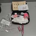 Permanent Eyebrow Makeup Tattoo Machine Kit with 700mAh Wireless Battery 15 pcs Cartridge Needles Microblading Supply for Eyebrow Lip Eyeliner Microshading Supplies(Pink Tattoo Kit)