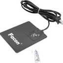 Facon 5'' x 4'' Automotive Engine Block Heater Pad with 3M Self Adhesive and Thermostatically Controlled, 50W Engine Oil Pan Heater Pad with 2-Prong Plug, Silicone Sealer Included