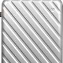 HotWay 28 Inch Expandable Checked In Luggage, Lightweight Hardshell Luggage with Spinner Wheels, Silver