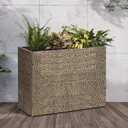 BAYN Large Rectangular Metal Garden Block Planter Box 32x12x24 Inch | Hand-Hammered, Thicken and Weather-Resistant Coating, Heavy Duty, Easy Assembly, Planter for Patio, Porch, Deck
