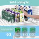 Drink Organizer for Fridge, 5 Row Automatic Pusher Glide, Adjustable Width Soda Can Dispenser for Refrigerator-Holds up to 25 Cans