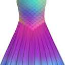Funnycokid Girls Dress Summer Sleeveless Sundress Birthday Outfit Twirly Mermaid Party Kids 4-15 Years (9-10 Years)