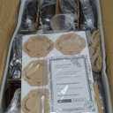 Elumeiro 36 Pack 4 oz Boston Glass Bottle with Cap, Empty Glass Bottles for Homemade Vanilla Extract, Essential Oils, Juice, Potion, Syrup, Liquids, Christmas, Holiday Gift (Amber 36 Pack)