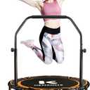 K KENSONE 40/48" Foldable Rebounder Trampoline for Adults with Bungee, 450/550 LBS Quiet Indoor Mini Trampoline for Adults Fitness, Gym Workout, Home Exercise