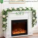 Livole 2Pcs 13 FT Artificial Flower Garlands Real Touch Fake Floral Silk White Rose Garland Hanging Vine for Wedding Table Centerpieces Party Arch Ceremony Garlands Backdrop Decor