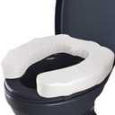 Toilet Seat Riser for Elderly, 2 Inches Elevated Toilet Seat Cushion for Seniors, Universal Fit  Raised Toilet Seat Pad, High-Density Foam, Fits Standard & Elongated Toilets, Waterproof Cover (White)