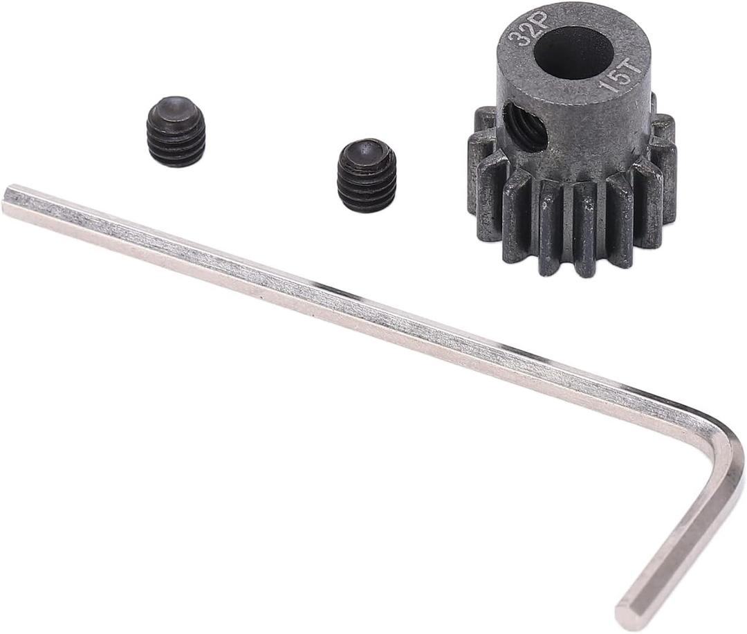 SUNGOOYUE RC Car Pinion Gear Set, 15T 0.8 Mod Metal Pinion Motor Gear Compatible with ARRMA Granite 1/10 Remote Control Car Series