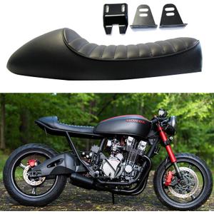 Black Vintage Cafe Racer Hump Seat Retro Saddle For CB 350 CB400 CB500 CB550 CB750
