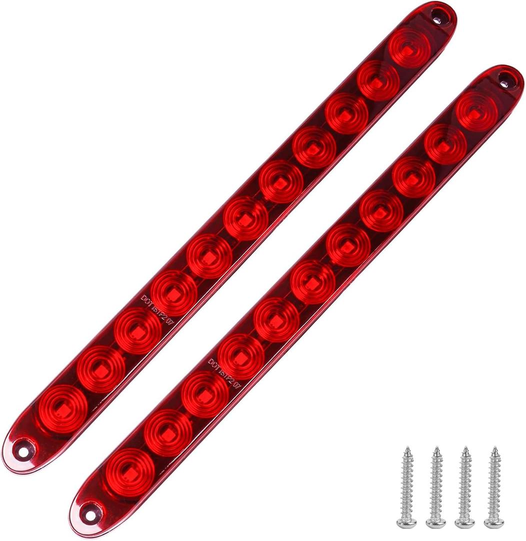 Red Trailer Light Bar, 15inch 11 LED Trailer Rear Light Bar, Park/Brake/Turn/Signal/Marker Waterproof Enclosed Trailer Lights for Utility Trailer Truck Pickup (2 Pack) Red Trailer Light Bar, 15inch 11 LED Trailer Rear Light Bar, Park/Brake/Turn/Signal/Marker Waterproof Enclosed Trailer Lights for Utility Trailer Truck Pickup (2 Pack)