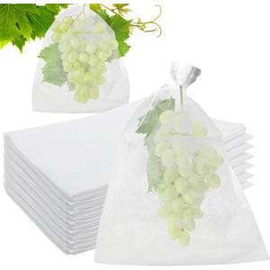 100Pcs Reusable Fruit Protection Bags for Fruit Trees, White Mesh Bags for Vegetables, Drawstring Mesh Fruit Protectors (14 x 18 inches35 * 45CM), White