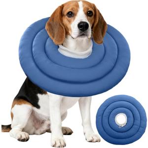 IDOMIK Dog Recovery Collar, Waterproof Soft Dog Cone After Surgery, Comfy Protective Elizabethan Collar Alternative for Dogs Cats, Adjustable Pet Neck Donut Cone Anti-Licking Biting Wounds,Navy,XL