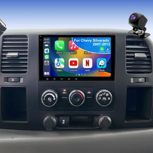 5GWiFi Car Radio for Chevrolet Silverado 1500 GMC Sierra 1500 2007-2013, Yukon Tahoe 2007-2014, Acadia 2007-2012, Savana Equinox 8inch Touch Screen Stereo, Carplay Android Auto GPS Camera