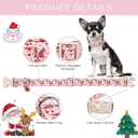 Unique Style Paws Christmas Dog Collar Plastic Buckle with Pendant Red Pink Elk Cotton Puppy Collars for Small Medium Large Dogs