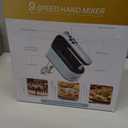 Yomelo 9-Speed Digital Hand Mixer Electric, 400W Powerful DC Motor, Hand Mixer Electric Handheld with Snap-On Storage Case, 5 Stainless Steel Accessories, Beaters, Dough Hooks, Whisk(Ice Blue/Black)