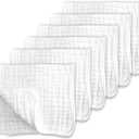 Muslin Burp Cloths for Baby 100% Cotton Large 20''X10'' 6 Layers Thicken Super Soft and Absorbent (6 Pack,White)