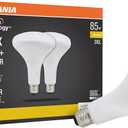 Sylvania LED TruWave Natural Series BR40 Light Bulb, 85W Equivalent Efficient 12W, 1100 Lumens, Medium Base, Dimmable, Frosted, 3000K, White - 2 Pack (40786)