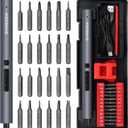 SHARDEN Mini Electric Screwdriver, 29 in 1 Small Electric Screw Driver Kit with 24 Magnetic Bits, Precision Cordless Repair Tool for Phone, Camera, Laptop, Watch (Red)