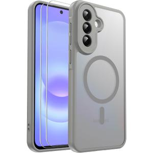 for Samsung Galaxy A37 5G Phone Case, [with [2 PCS] Screen Protector & Precision Camera Cutout][Fit for MagSafe][Military Grade Drop Protection] Shockproof Protective Cover (Gray)