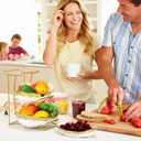 3 Tier Fruit Bowl for Kitchen Counter, Gold Trim Ceramic Fruit Stand Basket for Countertop, Fruit Rack with Thickened Metal Holder, Vegetable Bowl Dessert Nuts Bread Candy Storage (Gold Trim)