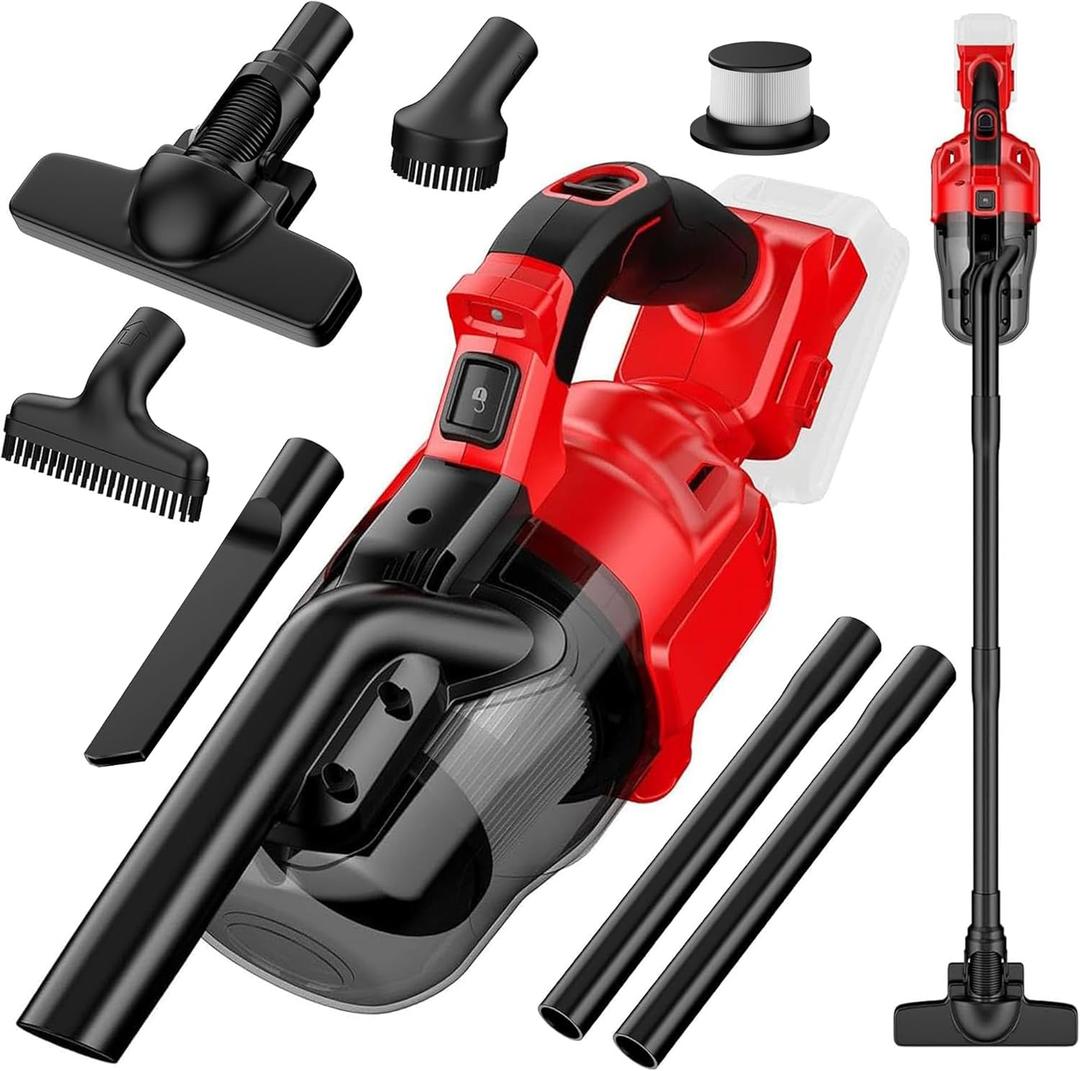 Cordless Vacuum Cleaner for Milwaukee M18 Battery, 5 in 1 Cordless Vacuum with 500W Brushless Motor Max 18000r/Min50CFM 100AW Handheld Vacuum Cordless for Floor, Carpet, CarFurniture(No Battery)