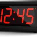 Alarm Clock, LED Digital Clock, Small Wall Clock, Battery Operated, Adjustable 3-Level Led Brightness, Dim Night Mode, 12/24Hr, Cordless, Constantly 1.2'' Digits Display for Bedroom/Travel,Easy to Set