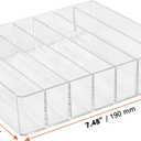 SINJEUN 4 Pack Acrylic Palette Organiser, 7 Sections Divided Makeup Palette Organiser for Eyeshadow, Contour Blush, Lipstick, Make Up Storage(Transparent, 7.5" x 6.3" x 1.8")