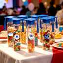 25 Pcs 2026 Graduation Candy Tubes Blue - Grad Cap Jars with Tassels & Stickers, Bulk Plastic Containers for DIY Graduation Party Favors, Table Decorations Gifts for Students