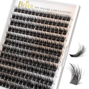 BEFER Lash Clusters, 180 Pcs D Curl Eyelash Clusters 3D Fluffy Volume Individual Lashes Extensions 10-16MM Cluster Eyelash Wispy Cluster Lashes DIY At Home(Enigma,FD09)
