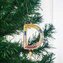 Christmas Ornaments,Letter D Ornaments for Christmas Tree,Hanging Xmas Ornament for Mother Best Friends Sister Wife (Color in the Season Ornament)